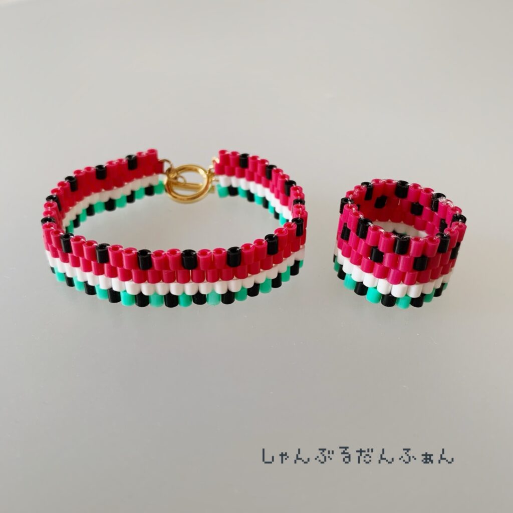 すいかのペヨーテステッチアクセサリー