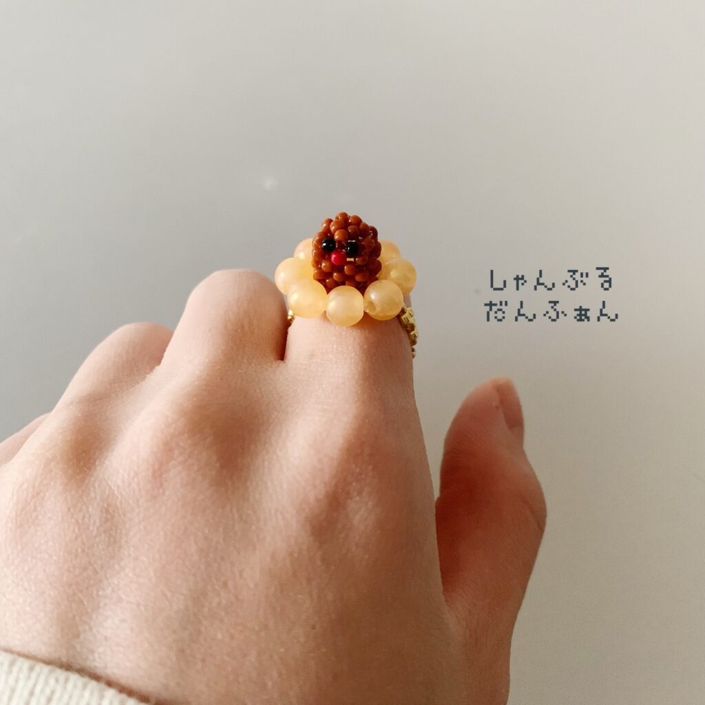 ディグダのビーズリング着用写真
