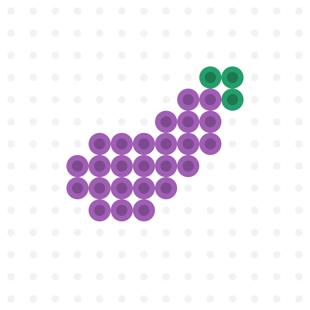 ナスのアイロンビーズ図案(スクエア型)