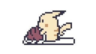 目を覚ましたピカチュウ